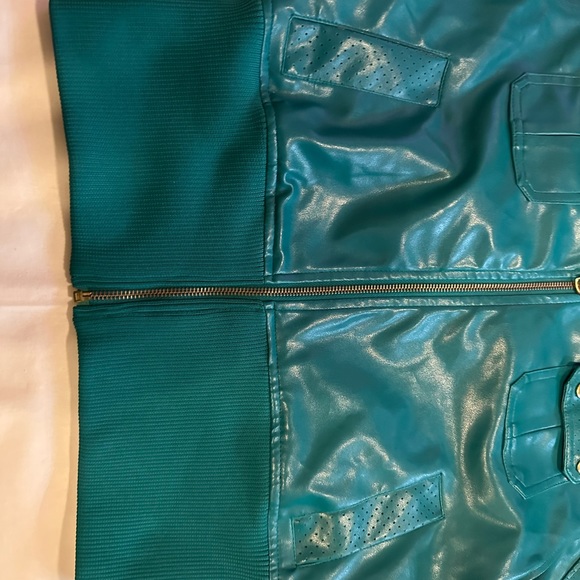 Raw Blue Premium Denim Casual Sport Jacket Women Large Aqua Green - Picture 5 of 8